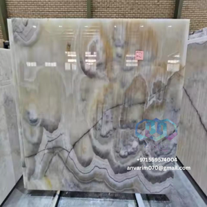 แผ่นหินอ่อนโอนิกซ์ขัดเงาหลากสีแผ่นผนังตกแต่งสำหรับการตกแต่งภายในสำหรับ USA UAE ซาอุดิอาระเบีย - Product Image 1