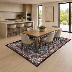 พรมเชนิลล์ LXDP-0129 จาก RUGS DEPOT ลายเมดัลเลียนหลากสีแบบดั้งเดิม พิมพ์ลายดิจิทัล ซักเครื่องได้ ไม่ลื่น - Product Image 4