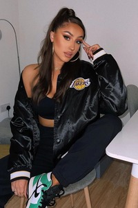Oem Service Women Custom <b>Jacket</b> Satin Embroidery Bomber Varsity Baseball Windbreaker <b>Jacket</b> Premium quality - Product Image 2