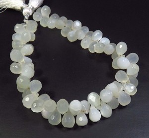 Lote al por Mayor de Cuentas de Piedra Lunar Blanca Natural de 8 Pulgadas, 8-9 mm, Forma de Lágrima, Corte Facetado, Grado Superior, 128 CTS, Piedras Preciosas Sueltas para Manualidades - Product Image 6