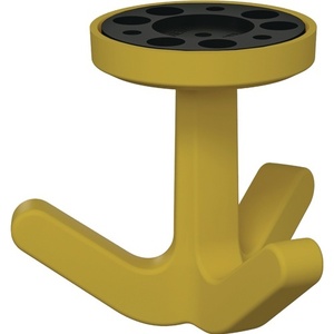 HEWI Series 477 Matt Elastic 18 Mustard Yellow Wall Hooks & Coat <b>Racks</b> Triple Hook with 69mm Height and 51mm Diameter" - Product Image 1