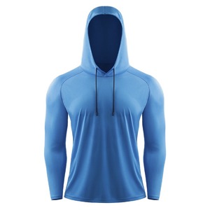 Sweat-shirts à capuche à manches longues de qualité supérieure, coupe classique, pour hommes, pour la salle de sport, logo personnalisé, tissu tricoté respirant - Product Image 1