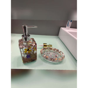 Distributeur de savon automatique au design floral en forme de coquillage, en laiton et verre, avec bouteille rechargeable, pour salle de bain et hôtel - Product Image 5