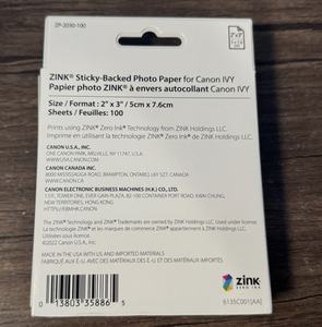 Papier photo autocollant Canon ZINK, 100 feuilles, 2" x 3", pour IVY NEW - Product Image 2