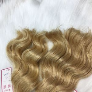 Extensions de cheveux humains bruts Remy vietnamiens blond clair pré-collés Extensions de cheveux de vague naturelle à pointe plate - Product Image 6