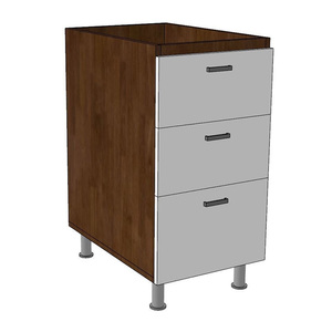 Module d'armoire de cuisine moderne de 40 cm avec 3 tiroirs MTBD010, doté de matériaux en acier inoxydable et en bois massif - Product Image 5