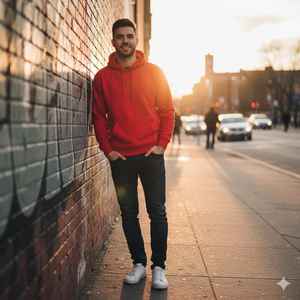 Ensemble sweat-shirt et pantalon de survêtement streetwear doublé en tricot avec logo imprimé personnalisé, coupe ample, fermeture éclair vintage, double couche, délavage acide, délavé au soleil, effet usé - Product Image 6