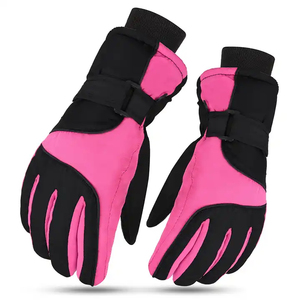 Guantes de esquí de cuero puro de alta calidad con logotipo personalizado de fábrica directa para deportes de nieve - Product Image 4