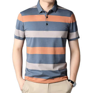 Polo de golf pour homme de haute qualité 2026, chemise à manches courtes à boutons rayée, style formel, t-shirt streetwear pour homme - Product Image 5
