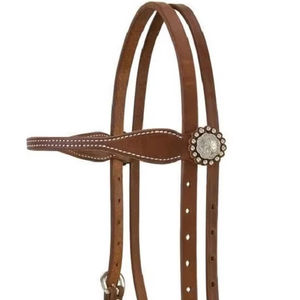 Nouvelle arrivée en cuir véritable Headstall Western Horse Bride Horse Tack en cuir Western Headstall Cowboy Western Horse Tack Set - Product Image 1