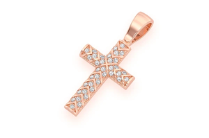 Haute qualité Moissanite pendentif X Design croix diamant pendentif en gros Design de mode collier pour cadeau collier en or massif - Product Image 4