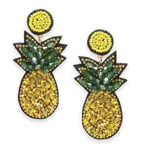 Pendientes de cuentas de semillas de piña gruesos unisex hechos a mano, estilo bohemio, estilo clásico de la India, regalo para fiestas - Product Image 6