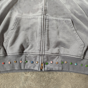 Sudaderas con capucha personalizadas Ropa urbana lavada con ácido Peso pesado en blanco de gran tamaño 460 Gsm Algodón Hombres Recortada Boxy Fit Sudadera con capucha con cremallera completa - Product Image 3