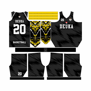 Uniforme de basket-ball imprimé par sublimation de conception personnalisée OEM fabriqué avec un tissu en maille 100% polyester respirant à séchage rapide - Product Image 2