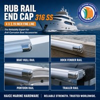 Nouvel embout de rail de protection en acier inoxydable 316 poli miroir, finition fine, 4x2,19 pouces, pour bateaux, yachts, kayaks et accessoires de quincaillerie marine