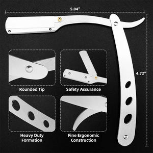 Juego de tijeras de corte de pelo de 4 piezas, mango afilado de acero inoxidable, tijeras de peluquería con estuche de cremallera de cuero - Product Image 3