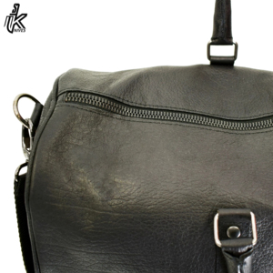 Sac de voyage pour homme en cuir véritable, accessoires élégants, sac à dos vintage en cuir noir imprimé - Product Image 5