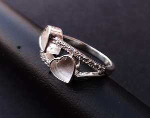 แหวนเพทาย925สเตอร์ลิงสำหรับผู้หญิงเครื่องประดับเปล่ารูปหัวใจขนาด6x6มม. มีสไตล์ล่าสุด - Product Image 4
