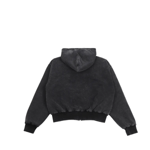 Sudadera con capucha con cremallera y lavado ácido para hombre bordado vintage con cremallera Sun Fade precio al por mayor de peso pesado de fabricante personalizado superventas - Product Image 2