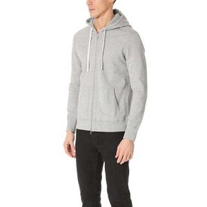 Vente directe d'usine, meilleur design, sweat à capuche zippé pour homme, basique, coton mélangé, surdimensionné, lourd, sweat à capuche entièrement zippé, logo personnalisé - Product Image 2