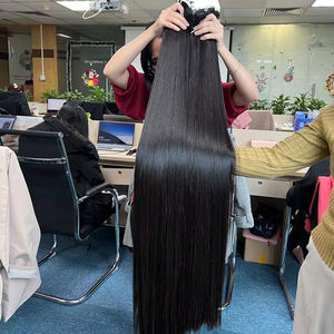 Cheveux vierges cambodgiens alignés sur des cuticules naturelles, extensions de cheveux humains, longs et lisses, bouclés, 10 à 50 pouces - Product Image 1