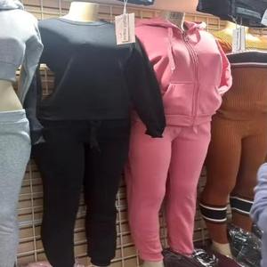 Sudadera con capucha y pantalones para mujer Ropa de mujer Casual 100% Algodón Conjunto de 2 piezas Mujer Invierno - Product Image 3