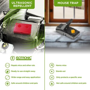 Repelente Ultrasónico de Martas y Ratones, Ecológico, Portátil, a Batería, Dispositivo de Disuasión de Roedores con Sensor de Vibración para Automóvil - Product Image 4