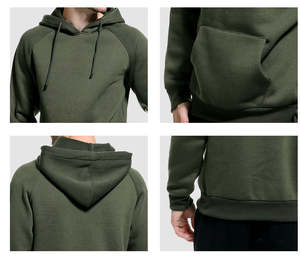 Sweatshirts à capuche d'hiver en polaire Couleur unie Hip Hop Hoody Casual Plus Size Men's Hoodies Pullover Men Hooded for Autumn - Product Image 4