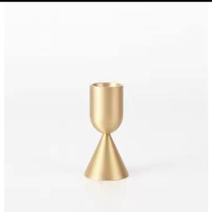 Maxery Classic Minimalist Modern Brass Candlestick <b>Holders</b> Gold Finish Stone <b>Candle</b> <b>Holders</b> <b>Lanterns</b> for Home & Wedding Decor - Product Image 6