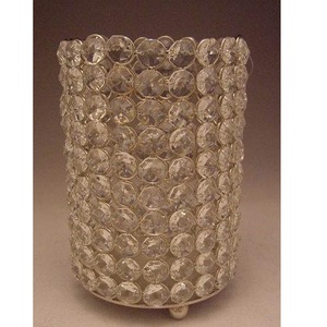 Handmade Crystal Beaded <b>Tealight</b> Votive Holder for Home and Christmas Tabletop Decorative Gold Candle Votive - Product Image 4