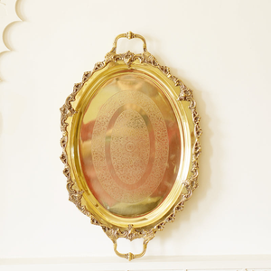 Plateau de service rectangulaire en acier inoxydable avec motif solide, finition polie, écologique, style américain pour les fêtes et les mariages - Product Image 3