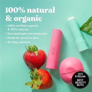 Bálsamos Labiales Orgánicos EOS Strawberry Sorbet en Barra, Paquete de 2 Unidades de 0.14oz, Cuidado Labial Natural Hidratante para Labios Secos, Venta al por Mayor - Product Image 2