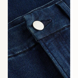 กางเกงยีนส์ขากว้างเอวสูงของผู้หญิงชุดแฟชั่นผ้าฝ้ายระบายอากาศได้2025ทรงกระดิ่งเอวสูงออกแบบได้ตามต้องการ - Product Image 4