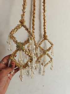 Paranda royal punjabi avec travail en or Gota, accessoire de tresse de cheveux de mariée, parandi de mariage Jaggo Mehndi Sangeet, bijoux traditionnels - Product Image 2