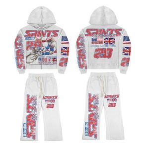 Chándal de moda de gran tamaño lavado con ácido desteñido al sol para hombre de calidad superior 2025 con logotipo de marca personalizado - Product Image 5