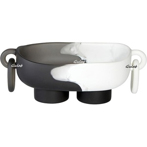 ชามผลไม้เรซินสีดำและสีขาวมีด้ามจับคู่ดีไซน์สำหรับตกแต่งบ้านห้องครัวและรับประทานอาหาร - Product Image 3