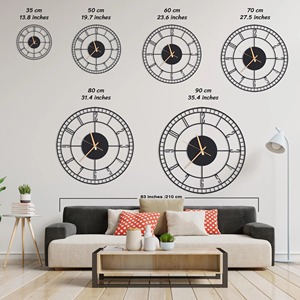 Reloj de pared de metal negro redondo de diseñador con encanto minimalista, perfecto para sala de estar, dormitorio, oficina, cocina y pasillos elegantes - Product Image 4