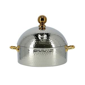 Handmade Latest Design Food Serving Hot Pot With Metal <b>Lid</b> Prime Quality Round Shape Food Serving Hot Pot - Product Image 5