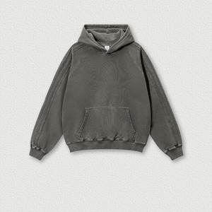 100% algodón lavado ácido estilo callejero Vintage hombres Sudadera con capucha secado rápido estilo de invierno con logotipo personalizado tamaño personalizado Color sólido Sudadera con capucha - Product Image 4