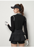 Polo de golf de manga larga con logotipo personalizado para mujer, camiseta transpirable de seda de hielo, color blanco, 2022