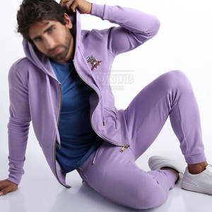 Chándales bordados de algodón 100% hechos a medida, último diseño único, cuello con capucha, patrón sólido, conjuntos de invierno ecológicos - Product Image 2