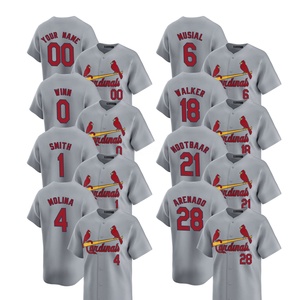 Camisetas de Béisbol Personalizadas para Hombre, Tallas Grandes, con Logotipos Bordados, Uniformes Grises - Product Image 2