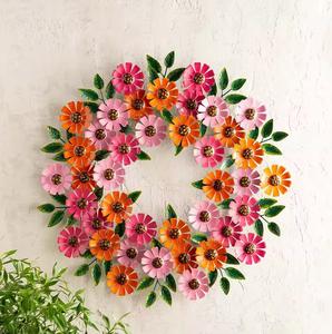 Elegant Metal <b>Wreath</b> <b>Hanger</b> With Artificial Flowers Multiple Colors <b>for</b> Home or Hotel <b>Door</b> Decor High Selling Price - Product Image 1