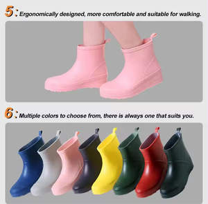 <span class=keywords><strong>Botas</strong></span> de goma de <span class=keywords><strong>lluvia</strong></span> de agua de suela gruesa de tubo corto de moda <span class=keywords><strong>para</strong></span> <span class=keywords><strong>mujer</strong></span> antideslizantes <span class=keywords><strong>y</strong></span> resistentes al desgaste - Product Image 2