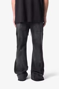 Custom Men's 100% Cotton Elastic Waist <b>Jogger</b> Sweatpants Acid Washed Flare Eco-Friendly Casual Style <b>Stacked</b> - Product Image 6