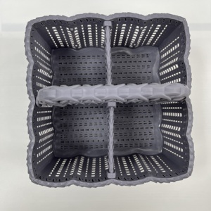 <b>Wholesale</b> OEM ODM Sculpted Designer Plastic Storage Basket with Handle Tasteful <b>Domestic</b> Utility Basket & Boxes - Product Image 5