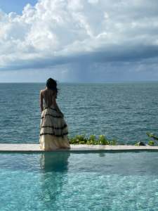 Vestido largo con cuello en V y corbatas traseras para mujer, vestido largo hasta el suelo, ropa de playa de talla grande, teñido anudado, borla ecológica de algodón 100% polinesio - Product Image 4