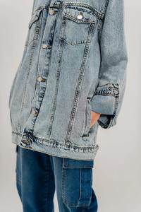 Women's Lightweight <b>Denim</b> <b>Jacket</b> Custom Design Streetwear Coat with <b>Embroidery</b> & Print High Quality Winter Outerwear - Product Image 5