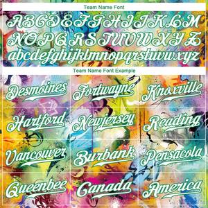 Custom Scratch Graffiti Pattern White-Kelly Green 3D Camiseta de béisbol auténtica - Product Image 5