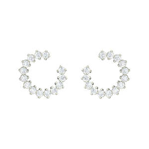NOVAMART Fine 925 Sterling <b>Silver</b> <b>Hoop</b> <b>Earrings</b> with Cubic Zirconia Luxury Crystal Jewelry Wholesale Export - Product Image 1